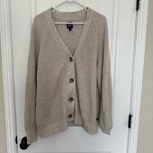 GAP Women's Light Tan Cardigan Sweater